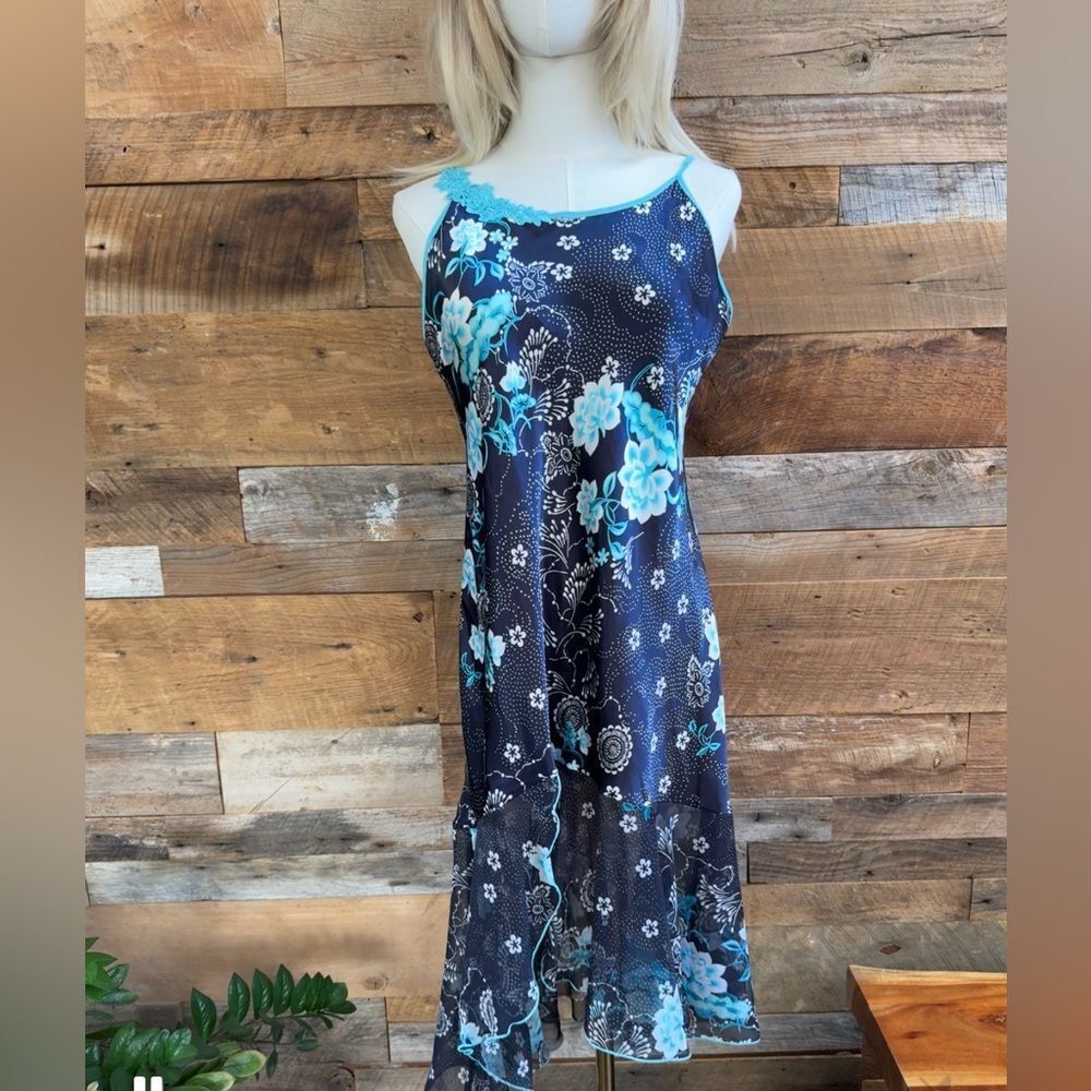 Sensara Floral Satin Slip Nightgown Dress – Lingerie Style Elegance